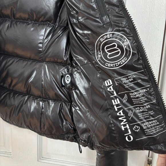 Aritzia SuperSnug Super Puff Black Puffer Coat Winter Down Jacket Hi Gloss 3XS - Picture 10 of 11